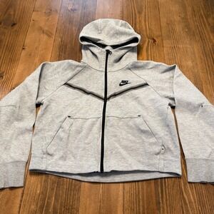 Nike Sportswear Tech Fleece Windrunner‎ Zip Hoodie Gray CW4298-063 Womens Small